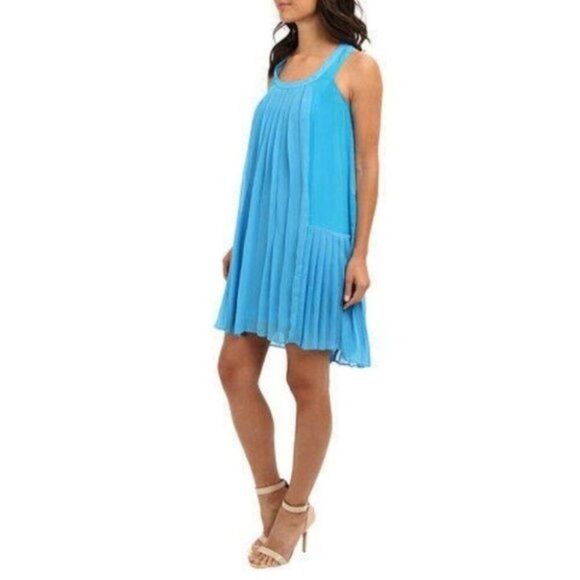 Anthropologie Aryn K Women Drop Waist Pleated Tank Halter Dress Size M - Picture 4 of 13